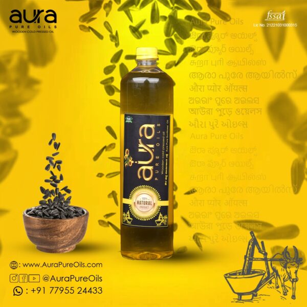 Aura Pure Oils-Cold Pressed Sunflower Oil That is Wood Pressed.