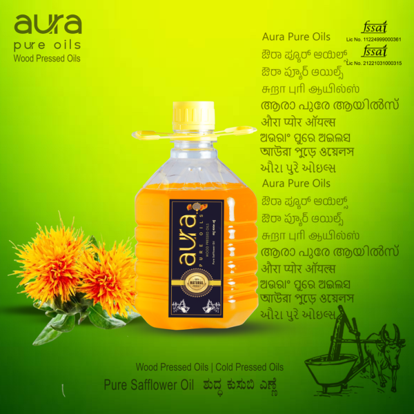 2.5L Wood Pressed Safflower Oil by Aura Pure Oils