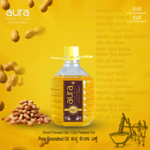 2.5L Wood Pressed Groundnut Oil by Aura Pure Oils