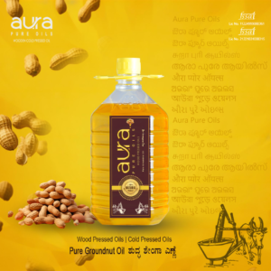 5L Wood Pressed Groundnut Oil by Aura Pure Oils