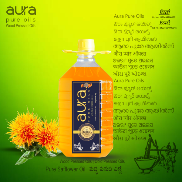5L Wood Pressed Safflower Oil by Aura Pure Oils