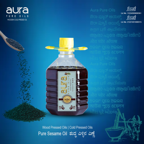 2.5L Wood Pressed Sesame Oil by Aura Pure Oils